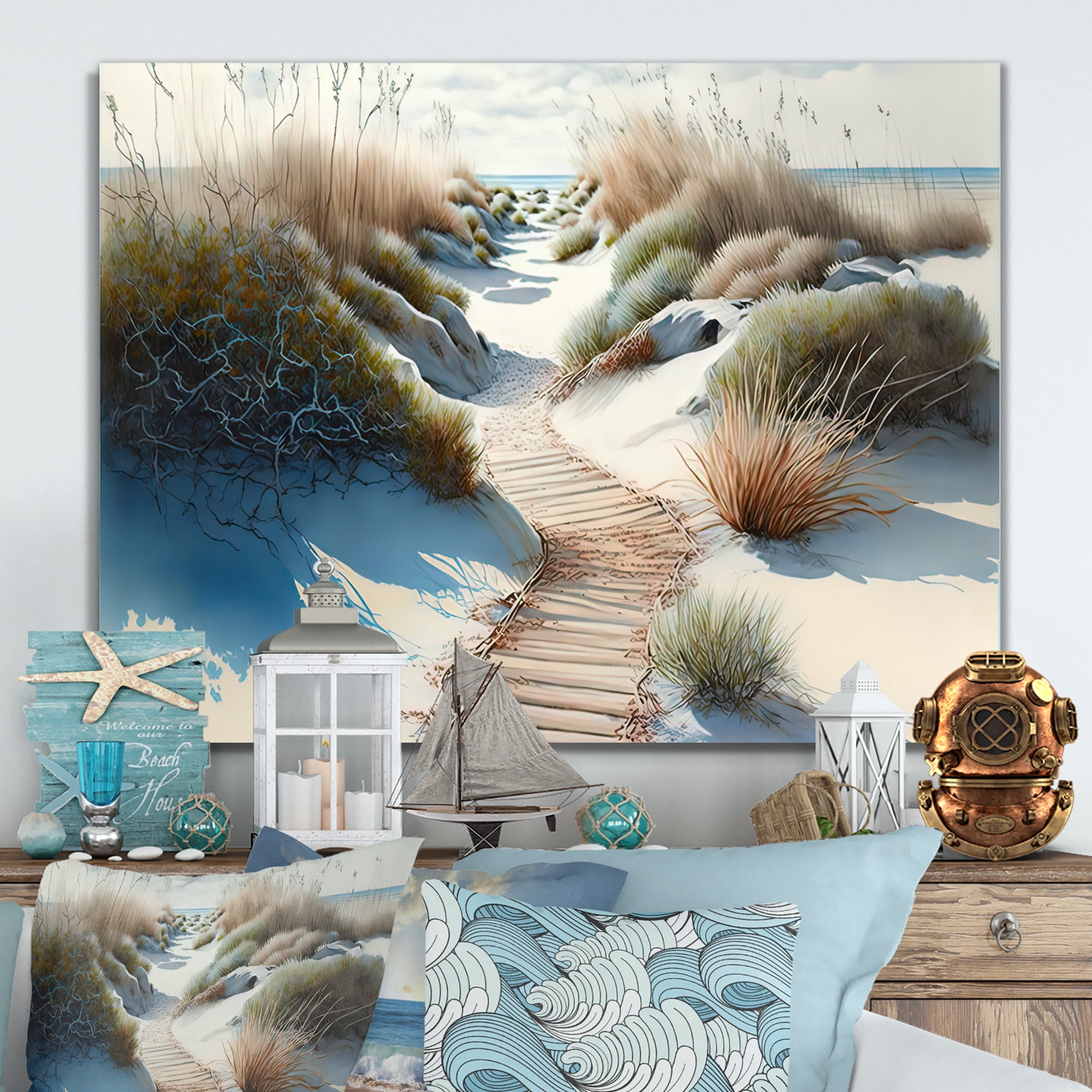 Designart Walkway To The Beach II Canvas Wall Art