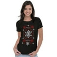 thumbnail image 3 of Ugly Christmas Snowflake Pattern Womens Slim Fit Graphic Tee Brisco Brands S, 3 of 5