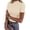 Beige, variant on Short Sleeve T Shirts for Women Summer Clothes Casual Spring Tops Ruffle Mock Neck Ribbed Fitted Basic Tees