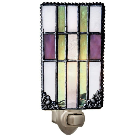 Veilleuse Décorative Accent Lite Murale à Brancher pour Chambre Salle de Bain Cuisine Violet Vert Vitrail Mission Décoration Maison J Devlin NTG 170