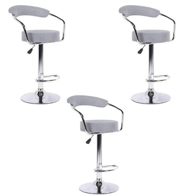 Heavenly Collection Tabouret réglable avec base en acier inoxydable ENSEMBLE DE 3