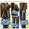 thumbnail image 4 of FORMRS Womens Shoulder Bag with Chain Strap Clutch Purse Cute Tote Handbag, Blue and Gray Plaid Pattern, 4 of 7