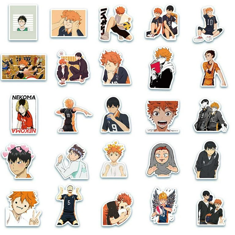 Taicanon 50Pcs Anime Haikyuu Stickers, Waterproof Vinyl Stickers