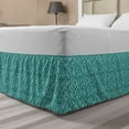 thumbnail image 1 of Goose Bed Skirt, Closely Aligned Flying Geese Pattern Spring Time Lake Elements Nature Themed, Elastic Bedskirt Dust Ruffle Wrap Around for Bedding Decor, 4 Sizes, Teal and White, by Ambesonne, 1 of 2