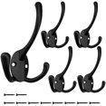 thumbnail image 4 of Wall Mounted Coat Hooks 5 Pack Heavy Duty Black Hardware Robe Hooks Decorative for Single Hanging Coats Towel Cubicle Classroom Kitchen Bath Backpack Hat Hook, 4 of 9