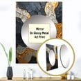 thumbnail image 3 of Designart "Adorned Gold and Black Pottery I" Abstract Spirals Mirror Wall Decor - Modern Black Abstract Large Printed Mirror Wall Decor For Bedroom - 40" x 30" Inch, 3 of 5