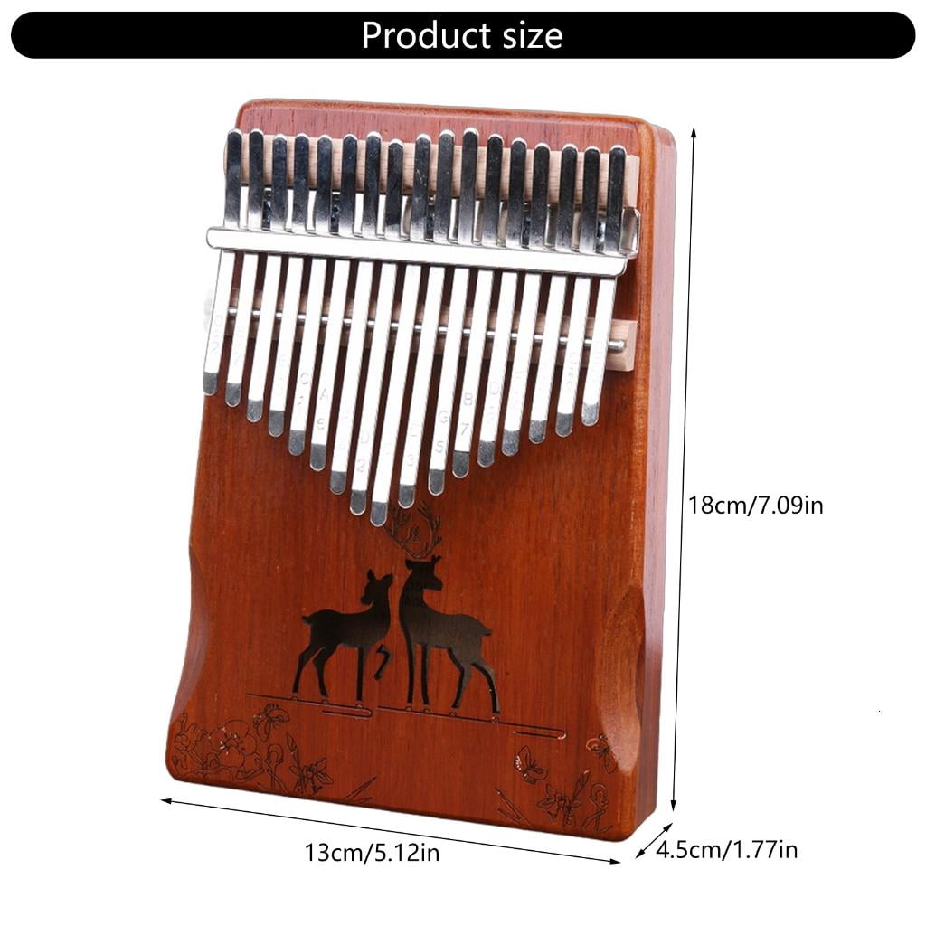Yihuala 17 Finger Piano Thumb Instrument for Adults Beginners Birthday Musical 17 Keys Kalimba Wood Thumb Piano