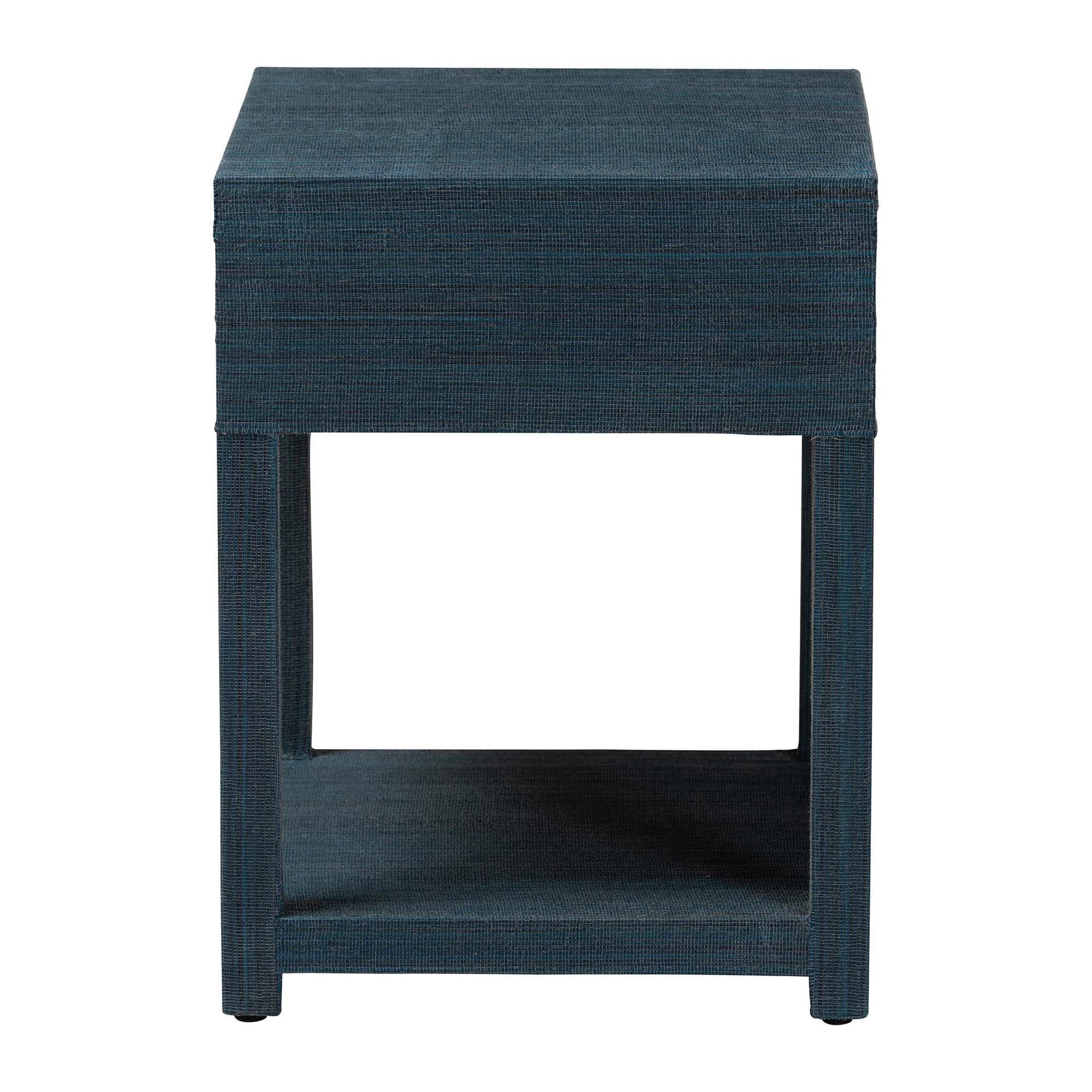 bali & pari Nata Boho Nightstand, 1-Drawer, Indigo Blue