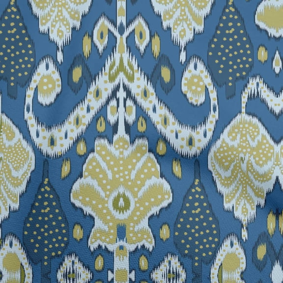 oneOone Polyester Spandex Blue Fabric Asian Ikat Fabric For Sewing Printed Craft Fabric By The Yard 56 Inch Wide