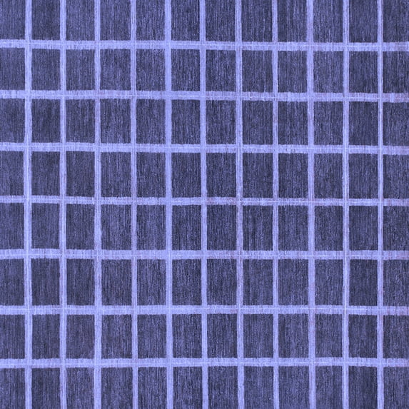 Ahgly Company Machine Washable Indoor Square Checkered Blue Modern Area Rugs, 5' Square
