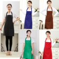 thumbnail image 3 of Aprons Bib Apron with Pockets,Cooking Apron Adults Polyester Kitchen Apron Solid Color Aprons for Women Waterproof Dustproof Dish Washing Grooming Chef Aprons,Black, 3 of 4