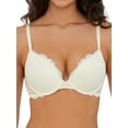 thumbnail image 5 of Deyllo Women's Lace Push Up Padded Plunge Add Cups Underwire Lift Up Bra, Ivory 36B, 5 of 7