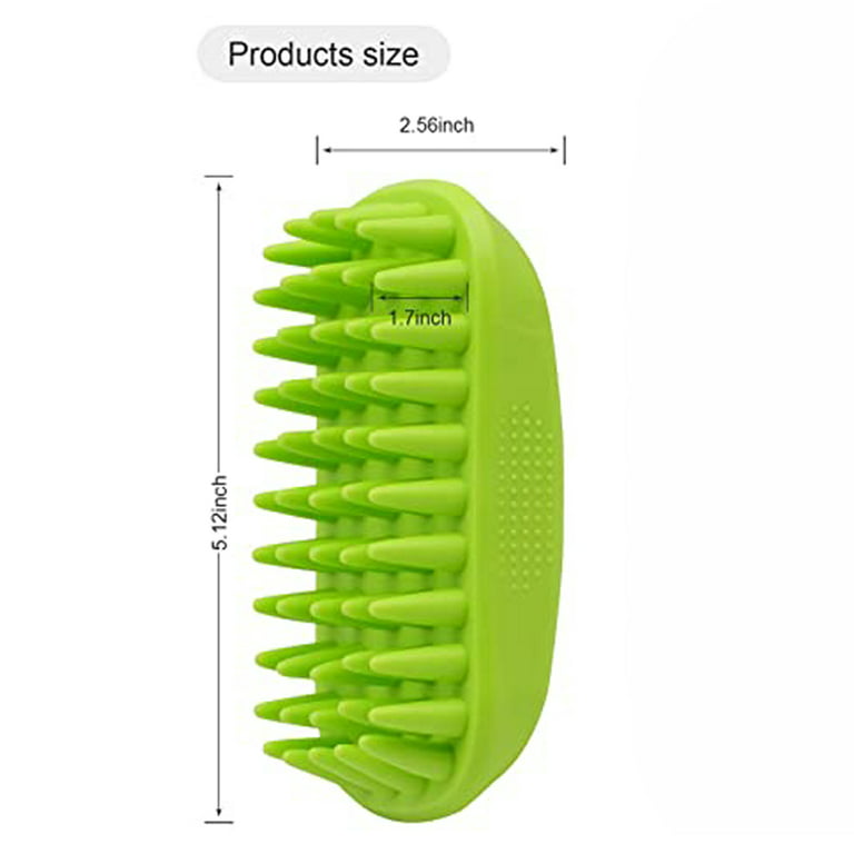 Lilpep Pet Shampoo Bath Brush Soothing Massage Rubber Comb with Adjustable  Ring Handle for Long Short Haired Dogs and Cats Grooming, 2 PCS