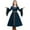 Blue, variant on Odeerbi Kids Girls Halloween Dresses Stage Performance Dress Outfits Bell Long Sleeve Medieval Court Trumpet Skirt Children's Dress Blue