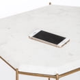 thumbnail image 5 of Finch Colton Solid Marble Top Accent Table with Gold Metal Base White Gold, 5 of 5