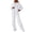 White, variant on Rexolia Women’s Full Zip Relaxed Top & Wide Leg Pants Solid 2-Piece Active Set Black L