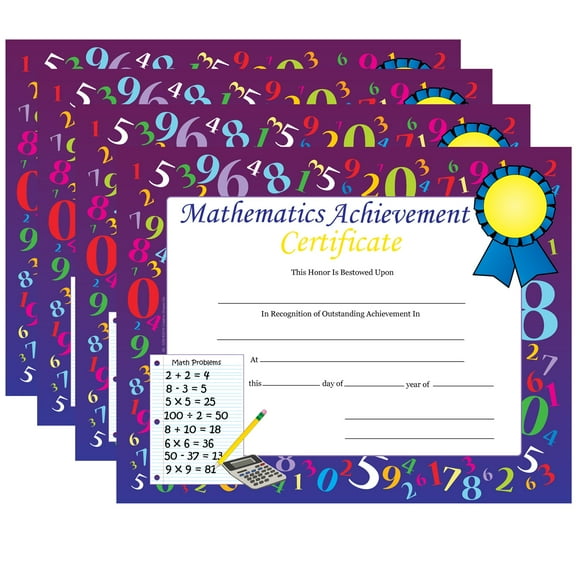 SHAPES ETC. Recognition Certificates - Mathematics Achievement