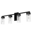 thumbnail image 4 of Hunter - Gatz 4-light Matte Black, Medium Size Vanity Light, Dimmable, Modern Style, for Bedrooms, Dining, Living Rooms - 45223, 4 of 6