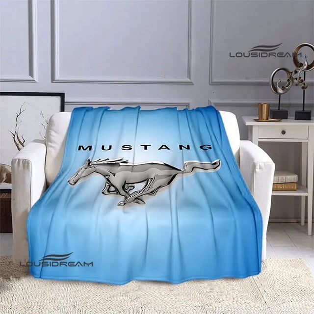 Mustang-Manta de franela con estampado de logotipo de coche, manta cálida para camas, manta de arcoíris, manta de Picnic, forros de cama, regalo de cumpleaños