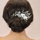 thumbnail image 1 of Flor novia boda peineta hoja nupcial tocado perla accesorios para el cabello cristal pieza joyería para mujeres y niñas, 1 of 5