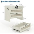 thumbnail image 3 of GarveeHome Rattan Nightstand Set of 2, Bedside Table, Modern Night Stand with Type-C Charging Station, 2 Drawer, White, 3 of 9
