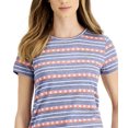 thumbnail image 2 of Style & Co Petite Stars Stripes Burnout T-Shirt Starry Blue Stripe PS, 2 of 4