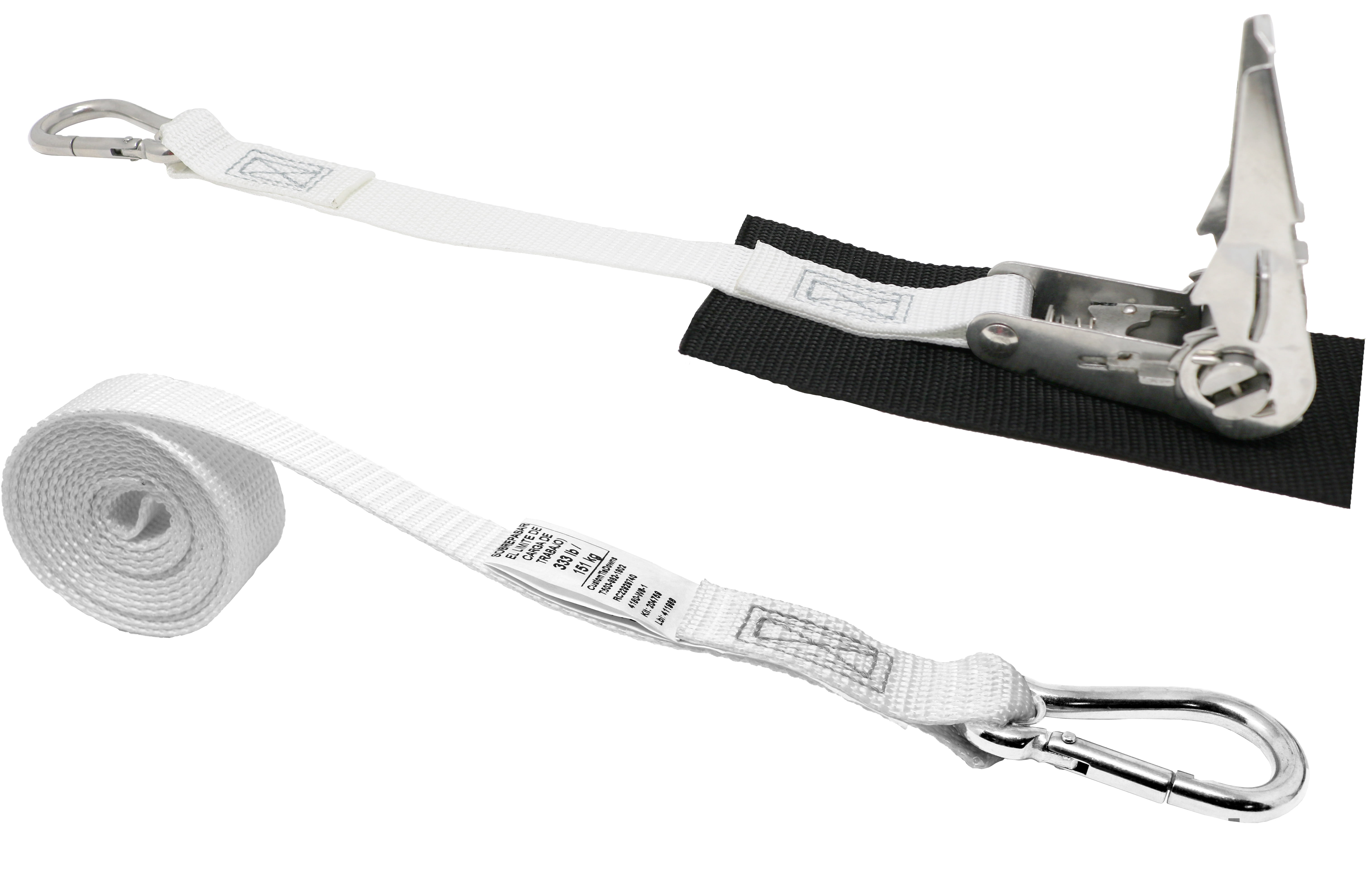 CustomTieDowns 1 inch x 8 Foot Stainless Steel Ratchet Strap