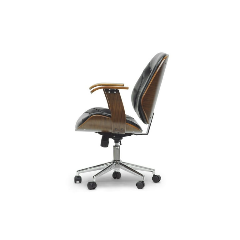 Baxton Studio Rathburn Modern Office Chair Walnut Black