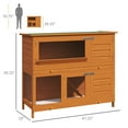 thumbnail image 3 of PawHut 2 Tier Elevated Wooden Bunny House with Sliding-Out Tray, 3 of 10