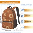 thumbnail image 3 of Daisy Pioneer Flower Brown Pattern 17" Waterproof Oxford School Backpacks for Teens, S-Shape Padded Straps, for School, Travel, Hiking, Camping, 3 of 5
