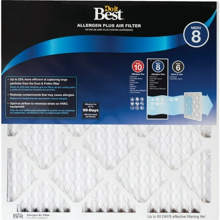 

12PK Do it Best 25 In. x 25 In. x 1 In. MERV 8 Furnace Filter