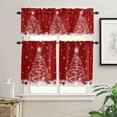 thumbnail image 2 of Christmas Red Kitchen Curtains and Valances Set, Rod Pocket Curtains Tier Farmhouse Window Curtains 36 Inch Length, Winter Xmas Pine Trees Snowflake Ball 3 Piece Kitchen Curtains Set, 2 of 6