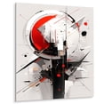 thumbnail image 2 of Designart "Multifaceted Whirls Red Black Fusion" Cubism Metal Wall Decor, 2 of 5