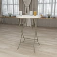 thumbnail image 2 of 2.63-Foot Round Granite White Plastic Bar Height Folding Table, 2 of 7