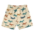 thumbnail image 7 of FORMRS Boys Swim Trunks Quick Dry Mesh Lining Beach Boardshorts, Sizes XS-XL, Brown Cartoon Planes Pattern, 7 of 7