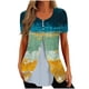 thumbnail image 2 of ICHUANYI Clearance Womens Summer Printed Patchwork Buttons Short Sleeve Rround-Neck Casual Blouse Tunic Tops(Pink, XL) ICHUANYI WER2023081504328, 2 of 5