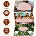 thumbnail image 7 of Pink Boho Round Tablecloth, Fitted Table Cover with Elastic for 55"-60" Round Tables, Vintage Abstract Tribal Decorative Oriental Table Cloth Outdoor Indoor Dinning Party Waterproof Tablecloths, 7 of 7