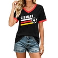 thumbnail image 2 of Women's Football Graphic T-Shirt, Women's V-Neck Short Sleeve Letter Print T-Shirt for Casual Summer for Soccer Tournament 2026 Black Size: 2XL, 2 of 5