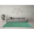 thumbnail image 3 of Ahgly Company Indoor Rectangle Oriental Turquoise Blue Modern Area Rugs, 7' x 9', 3 of 4