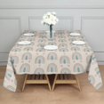 thumbnail image 3 of Beige Boho Bohemia Rainbows Hearts Pattern Square Tablecloth,Waterproof Square Table Cover,Wipeable Spillproof Washable Table Cover for Home Kitchen Party Decor 52"x52"(132x132cm), 3 of 6