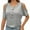 Grey, variant on MIXUE Boho Tops For Women Summer Solid Color Round Neck Button Off Shoulder Short Sleeve Tee Shirts Sportswear,Black,L