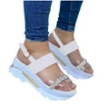 thumbnail image 2 of jjayotai Sandels for Women Clearance Summer Ladies Women Flat Thick Soled Shoes Fashion Casual Beach Sandals Flash Picks White, 2 of 4