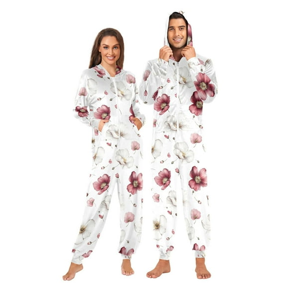 joogoo Flower Unisex Adults Onesies Pajamas Jumpsuits L