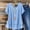 *Blue, variant on Women's Linen Blend Short Sleeve Crewneck Top with Double Layer ,Solid Color Casual Blouse Black,Womens Plus XXL