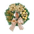 thumbnail image 1 of Corona navideña para puerta, Decoraciones navideñas, Guirnalda artificial para puerta de entrada, Oro 30cmx30cmx8cm, 1 of 9