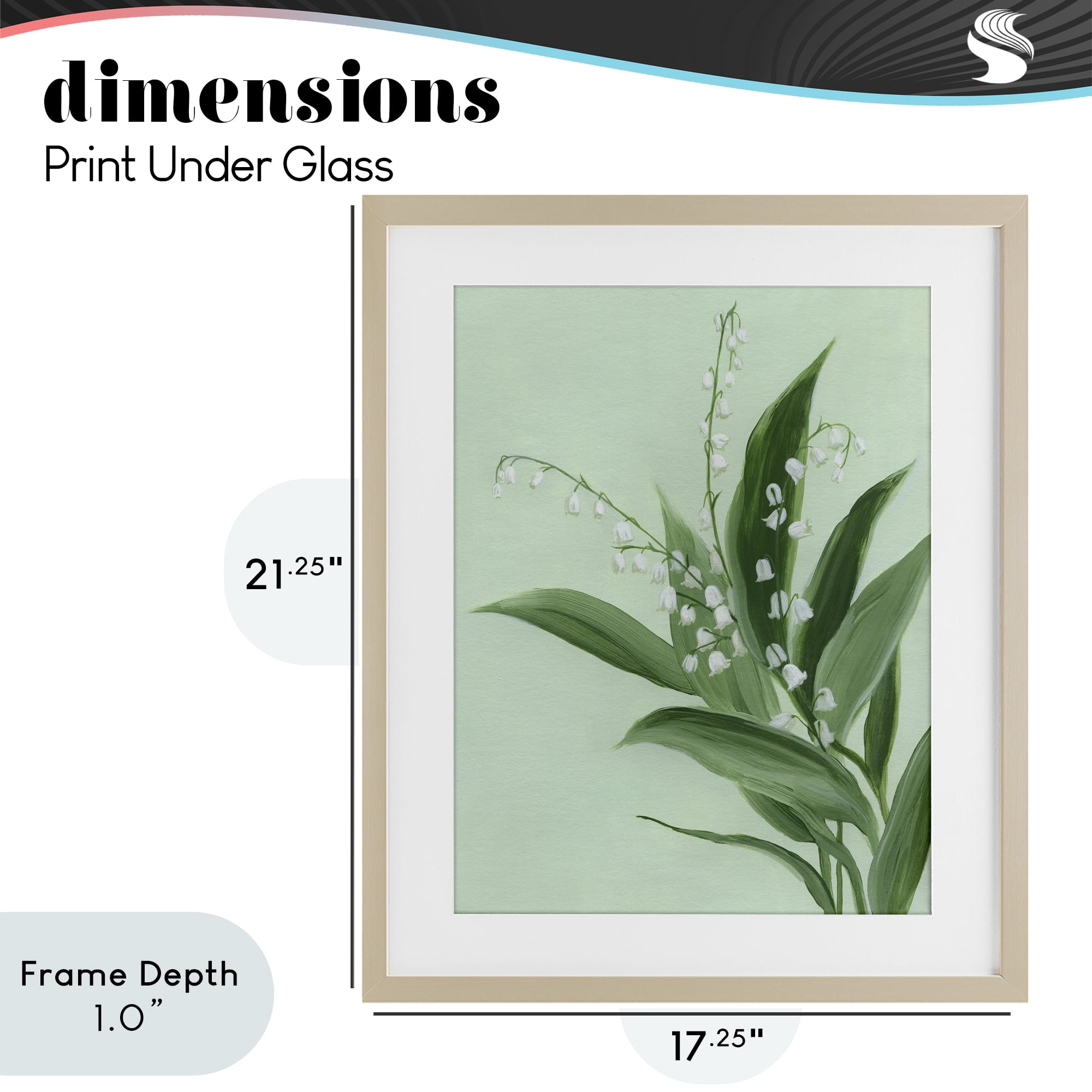 Stupell Industries Gentle Lily of Valley Birch Framed Print Under Glass, design by Grace Popp