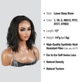 thumbnail image 2 of STUDIOCUT BY PROS Loose Deep Wave Layered Bob Wig for Black Women 12 Inch Middle Part Swiss Lace Front Curly Wavy Heat Resistant Synthetic Wigs DPL006 (12 Inch, 1B-OFFBLACK), 2 of 7
