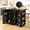 Black, variant on 47.2 Inch Kitchen Island with Drop Leaf and Power Outlet, Wine Bar Cabinet with Bottle Rack and Glass Holder for Small Spaces, Coffee Bar Buffet, Black