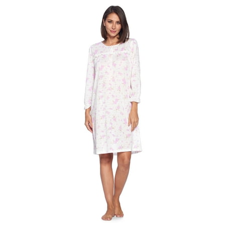 

Casual Nights Women s Pointelle Long Sleeve Nightgown