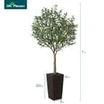 thumbnail image 3 of DR.Planzen UV Resistant 7ft Artificial Olive Tree in Brown Large Planter with Pebbles– Faux Olive Tree for Indoor and Outdoor Decor, Lifelike Greenery for Home & Garden Decor, 3 of 10